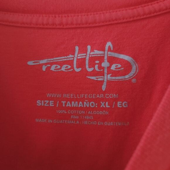 Mens Reel Life T-Shirt XL Red American Flag Graphic Patriotic - Picture 3 of 6